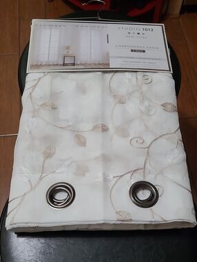 Studio 1012 Embroidered Sheer Window Panel with Grommets